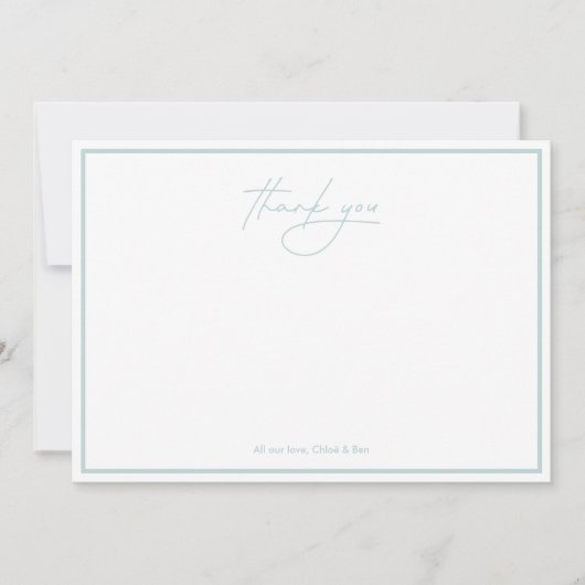 ザシーウォーターカラーフラット航海のの下 サンキューカード (正面)