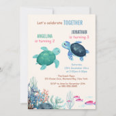 ザシーウミガメ海ジョイント誕生日 招待状 (正面)