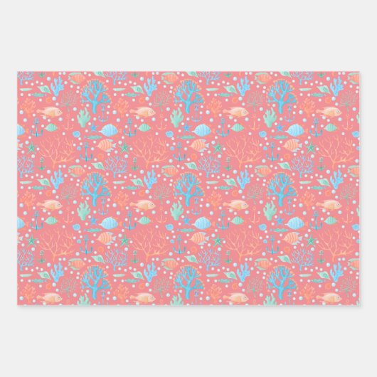 ザシーエンジェルフィッシュコーラルいかりシーライフ ラッピングペーパーシート (正面3)