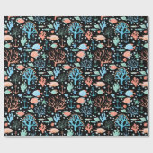 ザシーエンジェルフィッシュコーラルいかり航海のBlk ラッピングペーパー (フラット)