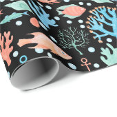 ザシーエンジェルフィッシュコーラルいかり航海のBlk ラッピングペーパー (ロールコーナー)