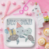 ザシーカメビーチベビーシャワー ペーパープレート (パーティー)
