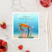 ザシーカメ水中競技植物の下に紙ナプキン スタンダードカクテルナプキン (インサイチュ)