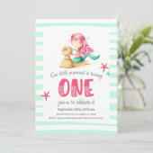 ザシーカラフルマーメイドガールファースト誕生日 招待状 (スタンド正面)