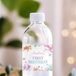 ザシーキュート海動物誕生日 ペットボトルラベル