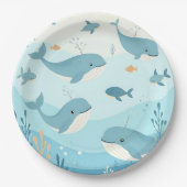 ザシークジラと魚の子供たち ペーパープレート (正面)