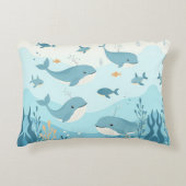 ザシークジラと魚 アクセントクッション (正面)