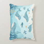 ザシークジラと魚 アクセントクッション (正面(垂直))