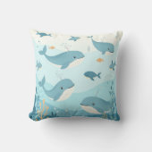 ザシークジラと魚 クッション (正面)