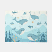 ザシークジラと魚 ドアマット (正面)