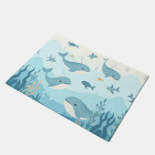 ザシークジラと魚 ドアマット (アングル)