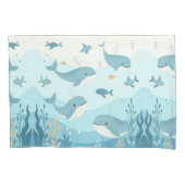 ザシークジラと魚 枕カバー (正面)