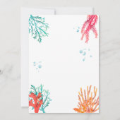 ザシークジラの下で，海動物の誕生日 招待状 (裏面)