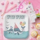 ザシークジラビーチベビーシャワー ペーパープレート (パーティー)