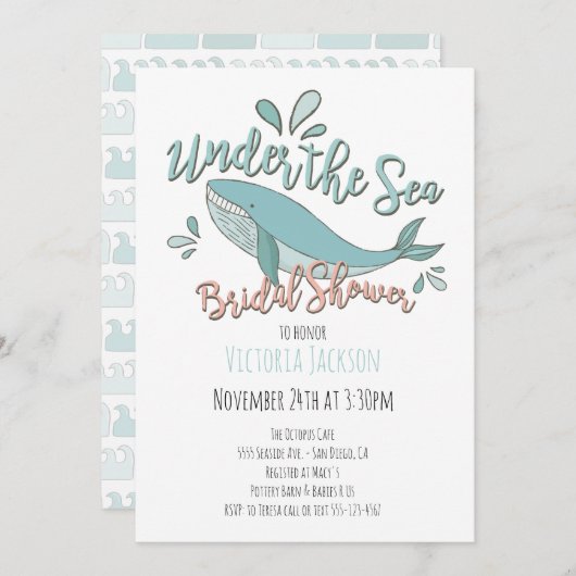 ザシークジラブライダルシャワー 招待状 (正面/裏面)