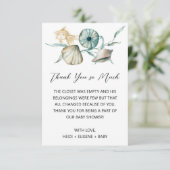 ザシークラゲのベビーシャワーサンキューカード エンクロージャーカード (スタンド正面)