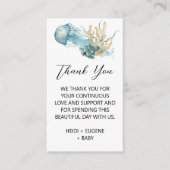 ザシークラゲのベビーシャワーサンキューカード エンクロージャーカード (正面)