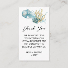 ザシークラゲのベビーシャワーサンキューカード エンクロージャーカード