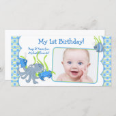 ザシークリターズボーイワンバースデーフォトカード 案内状 (正面/裏面)