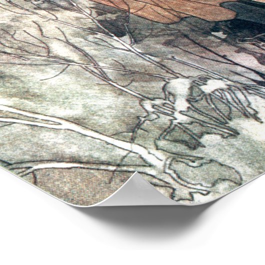 ザシークレットガーデンヴィンテージブックイラストレーション ポスター (角)