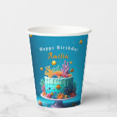 ザシーコーラルリーフケーキ – 誕生日 紙コップ (裏面)