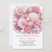 ザシーシェルお祝いガールベビーシャワー 招待状 (正面)