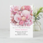 ザシーシェルお祝いガールベビーシャワー 招待状 (スタンド正面)