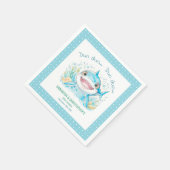 ザシーシャークブルーの男の子の赤ちゃんシャワーの下 スタンダードカクテルナプキン (角)