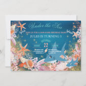 ザシーシャーク子供の誕生日パーティー 招待状 (正面)