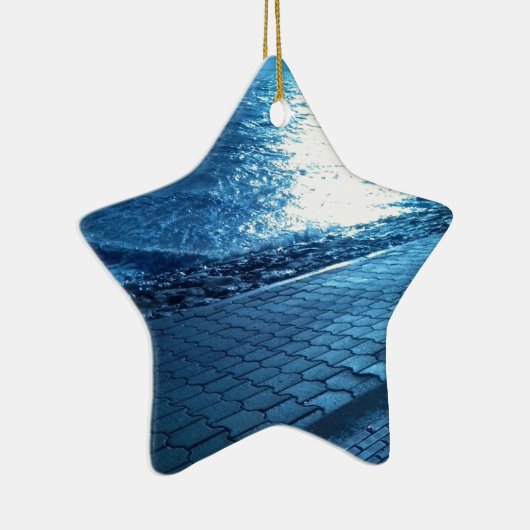 ザシーショア、セレニティブルー自然写真 セラミックオーナメント (右)