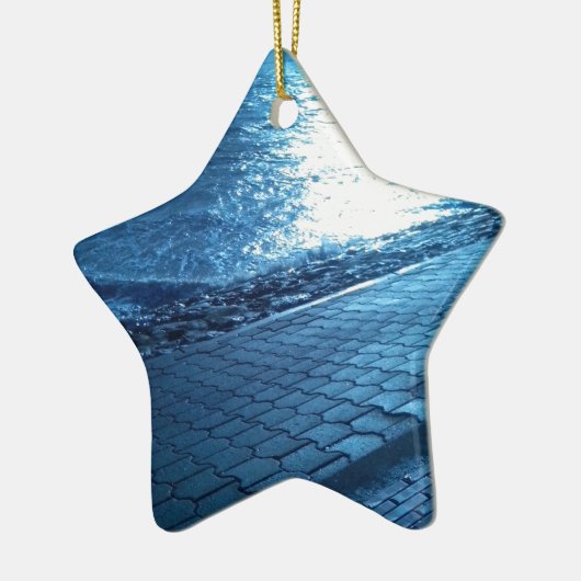 ザシーショア、セレニティブルー自然写真 セラミックオーナメント (左)