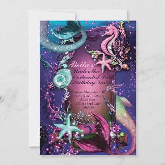 ザシースイミングバースデーパーティ招待状 招待状 (正面)