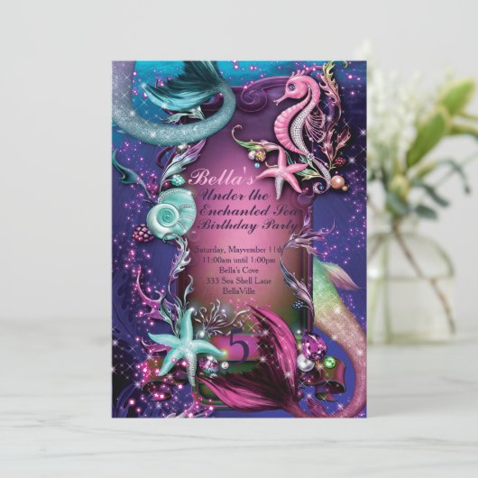 ザシースイミングバースデーパーティ招待状 招待状 (スタンド正面)