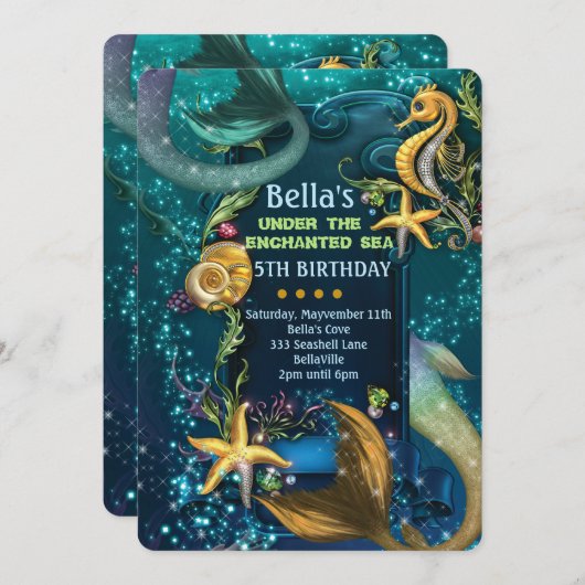 ザシースイミングバースデーパーティ招待状 招待状 (正面/裏面)