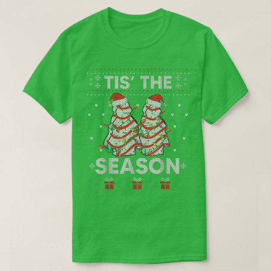 ザシーズンクリスマスツリーケーキデビベッキークリスマス Tシャツ (デザイン正面)