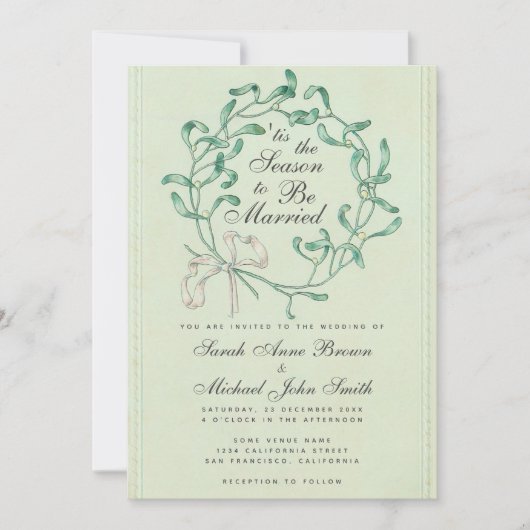 ザシーズンクリスマスミストレ結婚ートーリース 招待状 (正面)