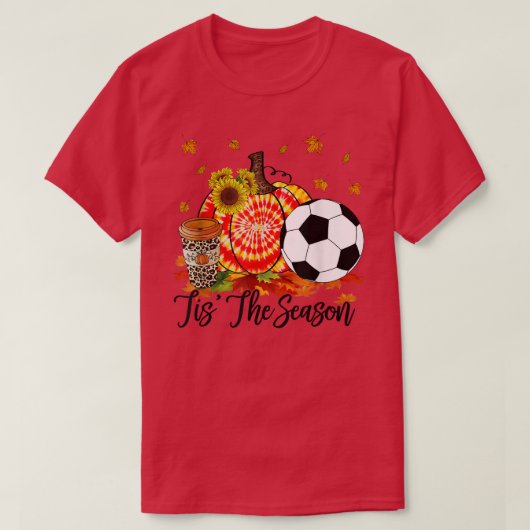 ザシーズンサッカーオレンジ絞り染めカボチャ秋 Tシャツ (デザイン正面)
