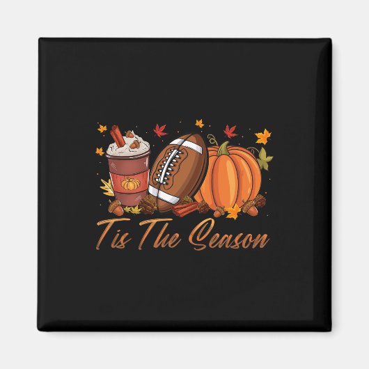 ザシーズンサッカーパンプキンスパイス秋感謝祭 マグネット (正面)