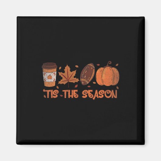 ザシーズンサッカーパンプキン秋感謝祭 マグネット (正面)