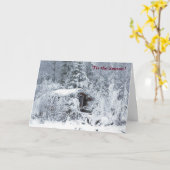 ザシーズンスノーウィーコテージウィンターホリデー カード (黄色い花)