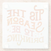 ザシーズンズビーズドリンクホリデーおもしろいデザイン ガラスコースター (裏面)