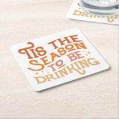 ザシーズンズビーズドリンクホリデーおもしろいデザイン スクエアペーパーコースター (アングル)