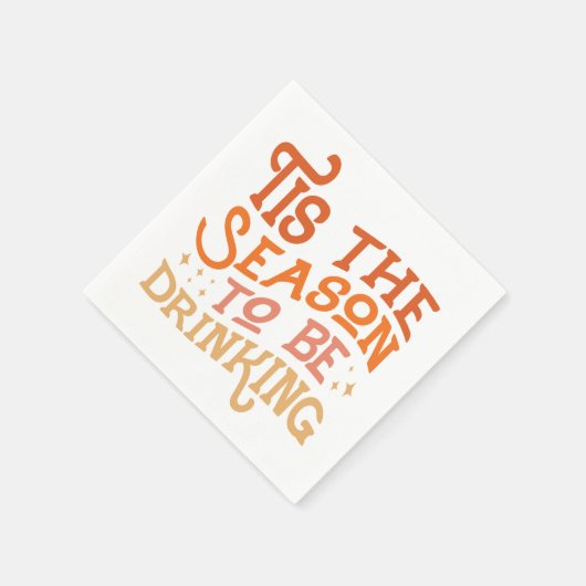 ザシーズンズビーズドリンクホリデーおもしろいデザイン スタンダードカクテルナプキン (角)