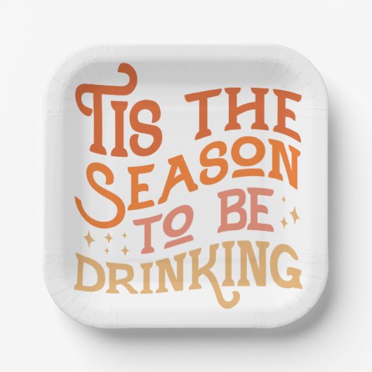 ザシーズンズビーズドリンクホリデーおもしろいデザイン ペーパープレート (正面)