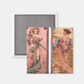 ザシーズンズ(春・サマー)アルフォンスミュシャ マグネット (正面/裏面)