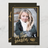 ザシーズンホリデー素朴フォトフラットカード シーズンカード (正面/裏面)