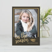ザシーズンホリデー素朴フォトフラットカード シーズンカード (スタンド正面)