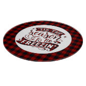 ザシーズンレッドブラックおもしろいクリスマスクリスマス引用文プレイド カッティングボード (角)