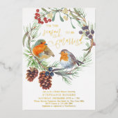 ザシーズンロビンリースブライダルシャワー金ゴールド 箔招待状 (正面)