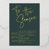 ザシーズン引用文グリーンミニマリストクリスマス 箔シーズンカード (正面)